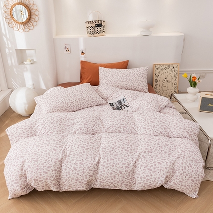 优姿家纺2024新款A类全棉针织棉系列四件套 秋韵-紫