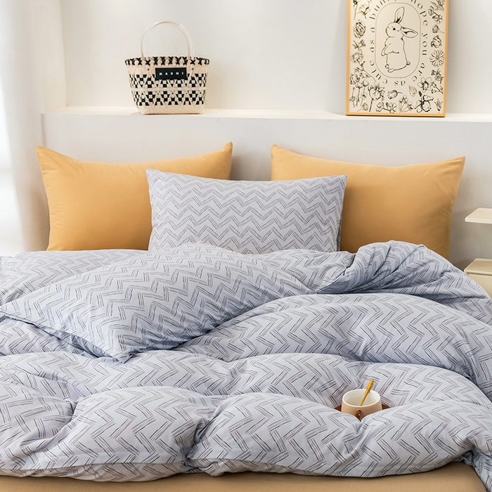 91家纺网 家纺一手货源 找家纺 优姿家纺2024新款A类全棉针织棉系列四件套 菲洛特-兰