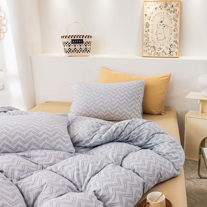 91家纺网 家纺一手货源 找家纺 优姿家纺2024新款A类全棉针织棉系列四件套 菲洛特-兰