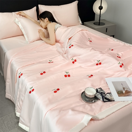 91家纺网 家纺一手货源 找家纺 （总）利欧 2025新款直播电商热卖爆款刺绣水洗真丝夏被四件套夏凉被空调被