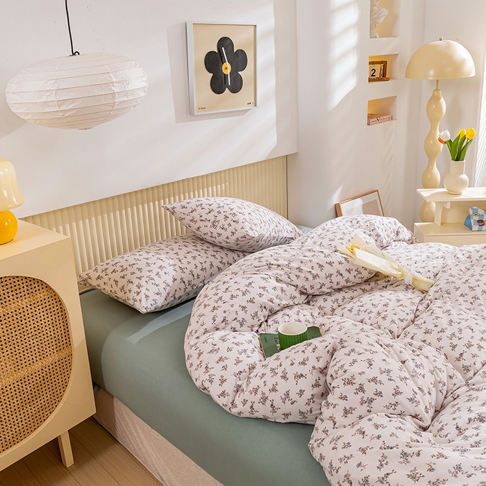 91家纺网 家纺一手货源 找家纺 优姿家纺2024新款A类全棉针织棉系列四件套 知春意-兰