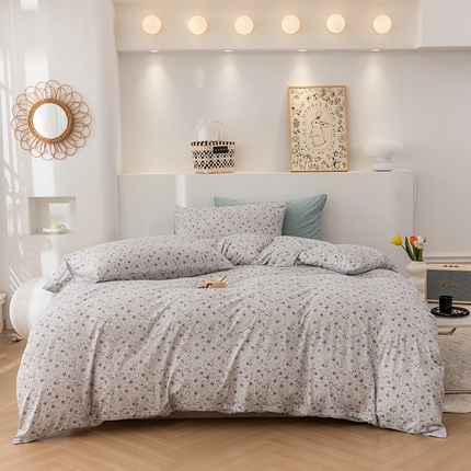 优姿家纺2024新款A类全棉针织棉系列四件套 花园秘境-兰