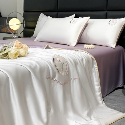 91家纺网 家纺一手货源 找家纺 （总）绘萱家居 2025爆款绣花水洗天丝夏被四件套水洗真丝夏被冰丝夏凉被空调被-南希