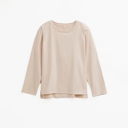 91家纺网 家纺一手货源 找家纺 EH家居 2024新款全棉男女情侣款家居服-女款圆领 杏仁粉色