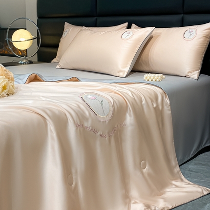 91家纺网 家纺一手货源 找家纺 （总）绘萱家居 2025爆款绣花水洗天丝夏被四件套水洗真丝夏被冰丝夏凉被空调被-南希