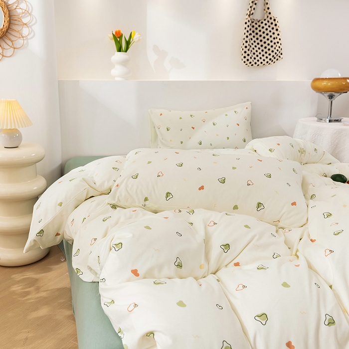 91家纺网 家纺一手货源 找家纺 优姿家纺2024新款A类全棉针织棉系列四件套 暖馨-绿