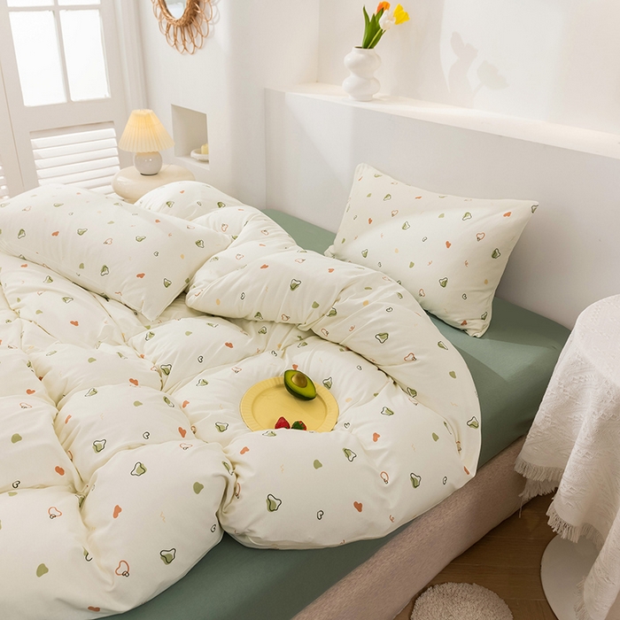 91家纺网 家纺一手货源 找家纺 优姿家纺2024新款A类全棉针织棉系列四件套 暖馨-绿