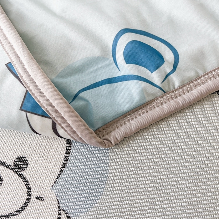 91家纺网 家纺一手货源 找家纺 欧邦 新款A类冰藤席夏被套件 床笠款-酷盖熊