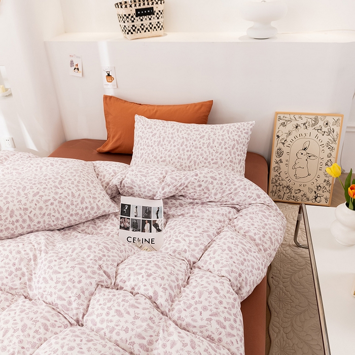 91家纺网 家纺一手货源 找家纺 优姿家纺2024新款A类全棉针织棉系列四件套 秋韵-紫