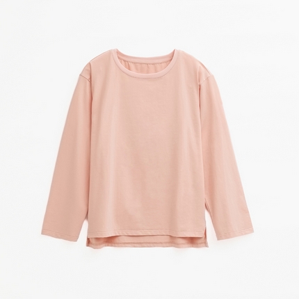 91家纺网 家纺一手货源 找家纺 EH 2024新款全棉男女情侣款家居服-男女款圆领 女款霞粉色