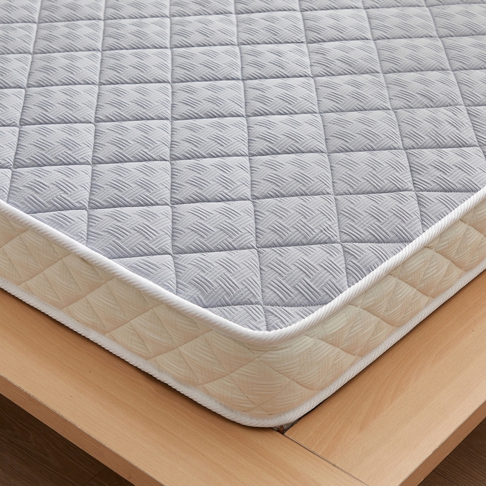 91家纺网 家纺一手货源 找家纺 祁恋婷家居 2024新款华夫格立体乳胶记忆棉床垫【床垫遮盖物】 月光灰 椰棕记忆棉款-5cm