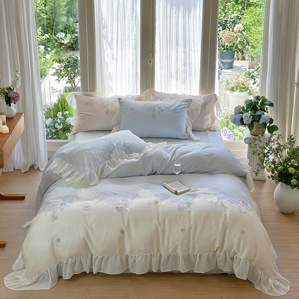 MIU缪家居 2024新款80支兰精天丝轻奢四件套系列-伊莎贝尔 蓝