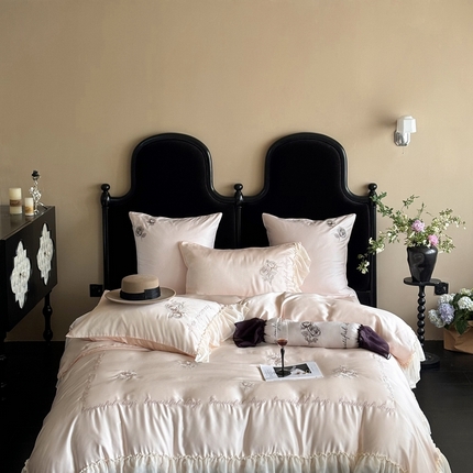 91家纺网 家纺一手货源 找家纺 （总）MIU缪家居 2024新款80支兰精天丝轻奢四件套系列-巴黎之约（有同款夏被四件套）