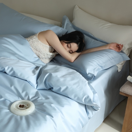 91家纺网 家纺一手货源 找家纺 （总）轩和 2024新款70支埃及匹马棉纯棉纯色四件套风格二