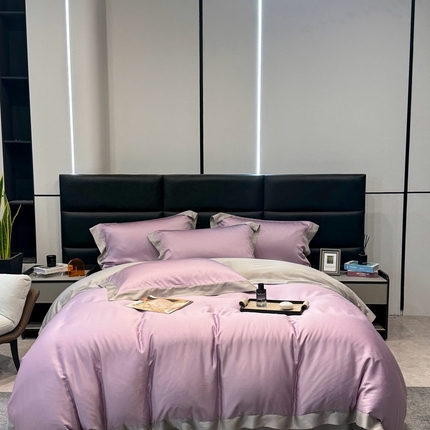 91家纺网 家纺一手货源 找家纺 （总）顾家家居 2024新款兰精天丝拼角四件套-暮光