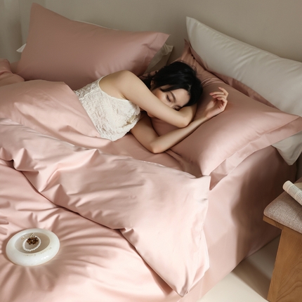 91家纺网 家纺一手货源 找家纺 （总）轩和 2024新款70支埃及匹马棉纯棉纯色四件套风格二