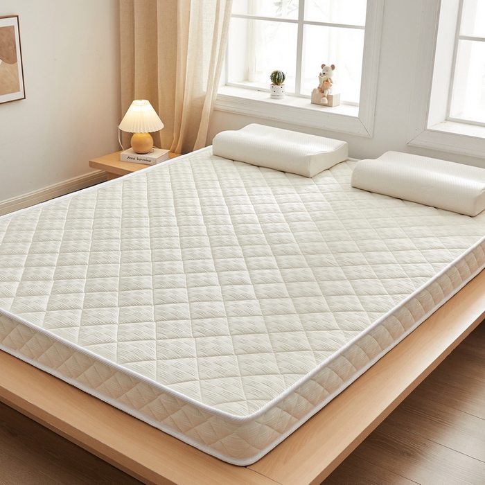 91家纺网 家纺一手货源 找家纺 祁恋婷家居 2024新款华夫格立体乳胶记忆棉床垫【床垫遮盖物】 象牙白 乳胶记忆棉款-9cm