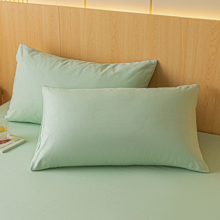 91家纺网 家纺一手货源 找家纺 鑫钰 2024新款全棉老粗布床单  月白-绿