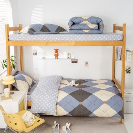 91家纺网 家纺一手货源 找家纺 （总）焱博家纺 2025新款13070全棉床笠款学生宿舍三件套