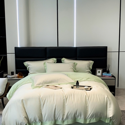 91家纺网 家纺一手货源 找家纺 （总）顾家家居 2024新款兰精天丝拼角四件套-暮光