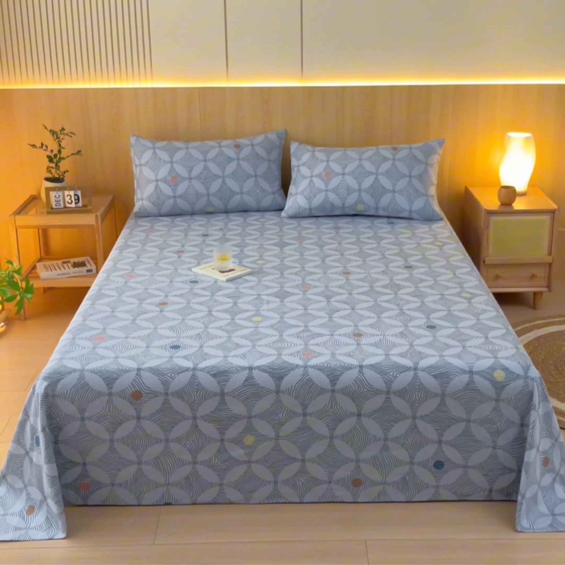 91家纺网 家纺一手货源 找家纺 鑫钰 2024新款全棉老粗布床单  梦旋律