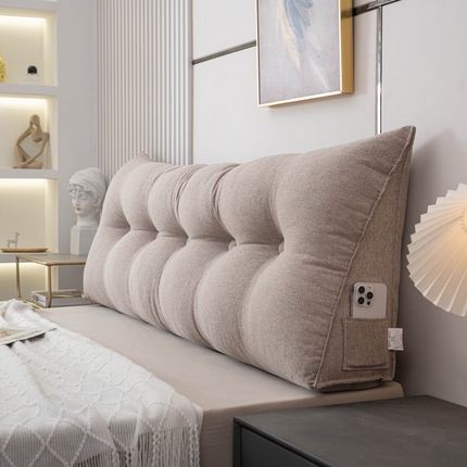 美达人 2024新款物珍珠棉亚麻三角靠背 杏子卡其-亚麻