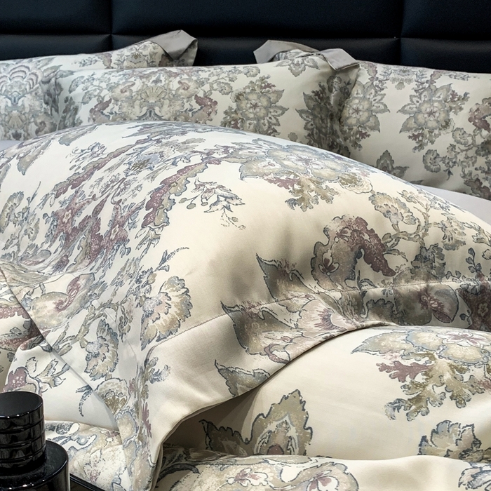 91家纺网 家纺一手货源 找家纺 顾家家居 2024新款兰精天丝数码印花四件套 金色黎明