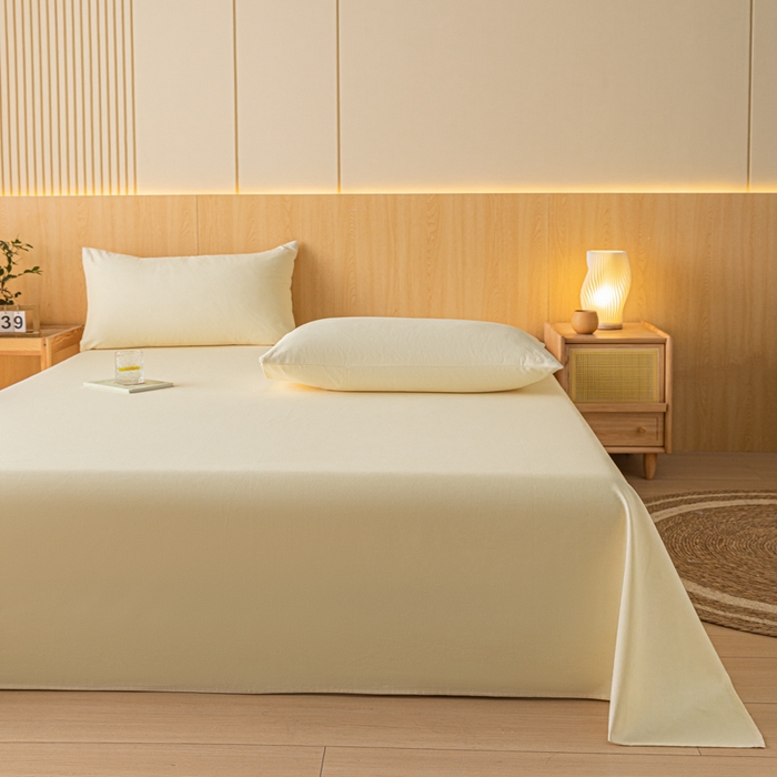 91家纺网 家纺一手货源 找家纺 鑫钰 2024新款全棉老粗布床单  月白-白