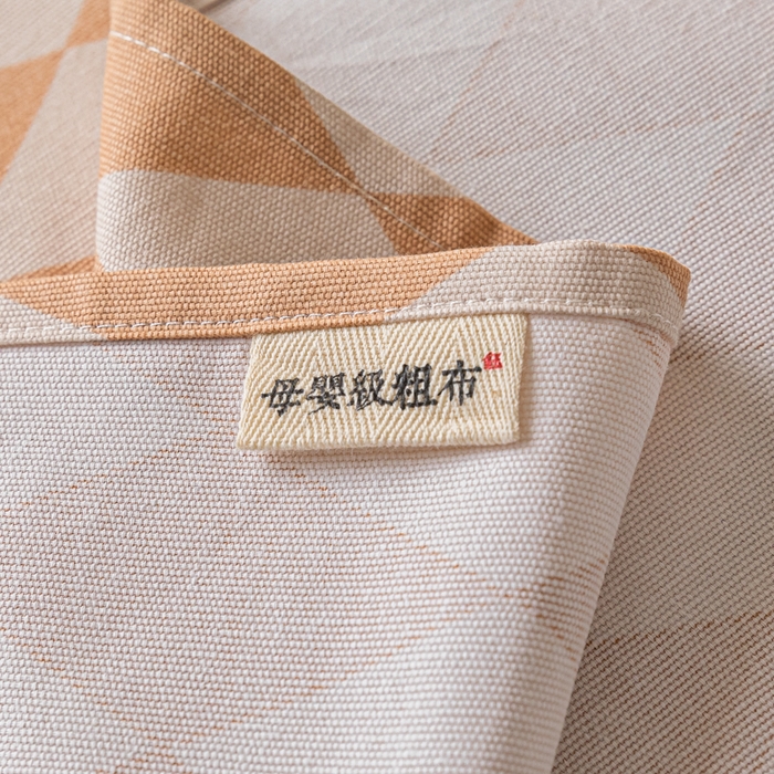 91家纺网 家纺一手货源 找家纺 鑫钰 2024新款全棉老粗布床单  菱格-咖