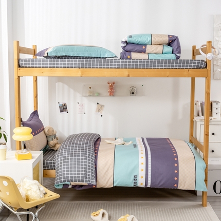 91家纺网 家纺一手货源 找家纺 （总）焱博家纺 2025新款13070全棉床笠款学生宿舍三件套