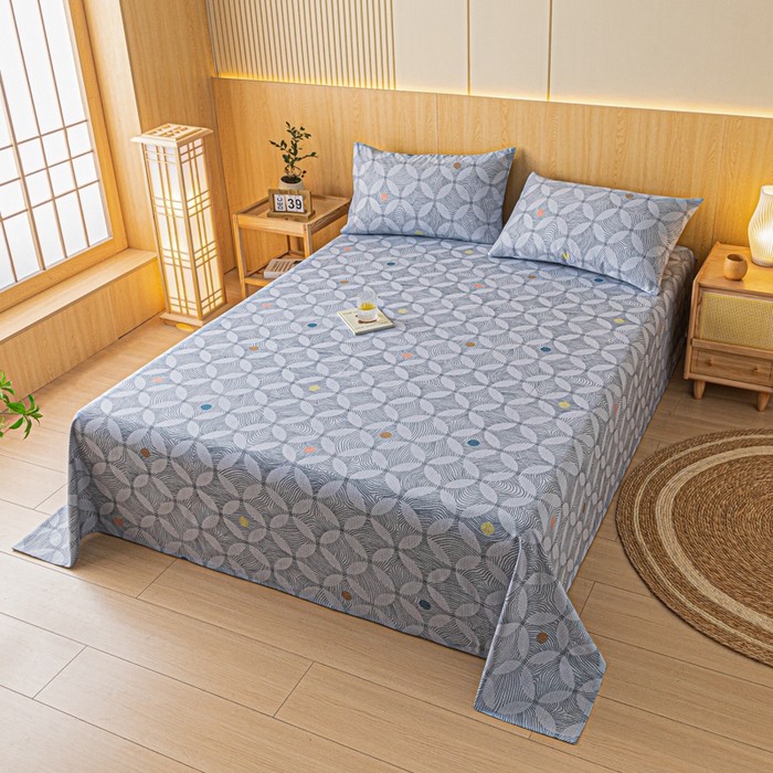 91家纺网 家纺一手货源 找家纺 鑫钰 2024新款全棉老粗布床单  梦旋律