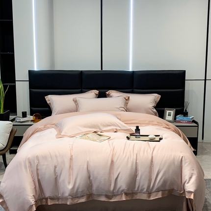 91家纺网 家纺一手货源 找家纺 （总）顾家家居 2024新款兰精天丝拼角四件套-暮光