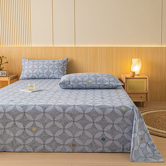 91家纺网 家纺一手货源 找家纺 鑫钰 2024新款全棉老粗布床单  梦旋律