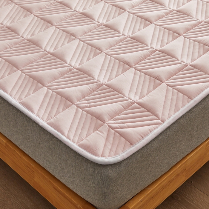 91家纺网 家纺一手货源 找家纺 祁恋婷家居 2024新款A类全棉夹棉床护垫 豆沙粉