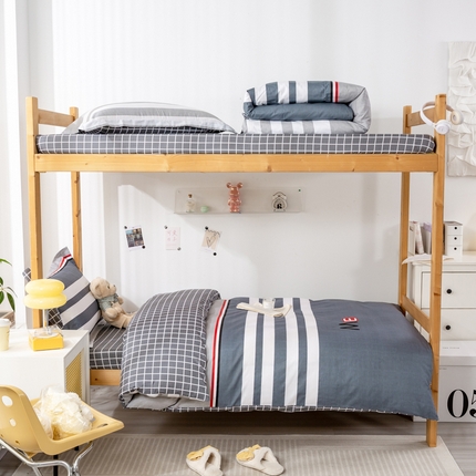 91家纺网 家纺一手货源 找家纺 （总）焱博家纺 2025新款13070全棉床笠款学生宿舍三件套