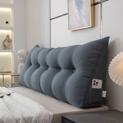 美达人 2024新款物珍珠棉亚麻三角靠背 惜墨深灰-亚麻