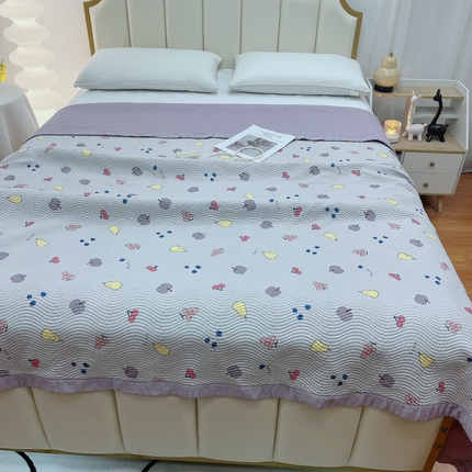 91家纺网 家纺一手货源 找家纺 （总）暖居 2024新款莫代尔砂洗凉感双面天丝单件床盖可铺可盖