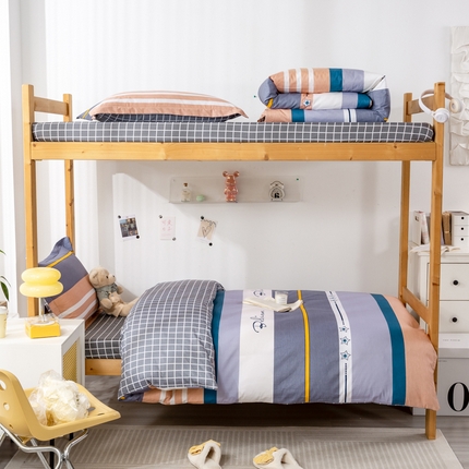 91家纺网 家纺一手货源 找家纺 （总）焱博家纺 2025新款13070全棉床笠款学生宿舍三件套