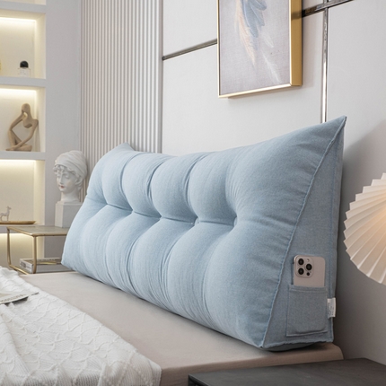 91家纺网 家纺一手货源 找家纺 （总）美达人 2024新款物珍珠棉亚麻床头靠垫三角靠背软包沙发靠枕