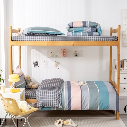 91家纺网 家纺一手货源 找家纺 （总）焱博家纺 2025新款13070全棉床笠款学生宿舍三件套