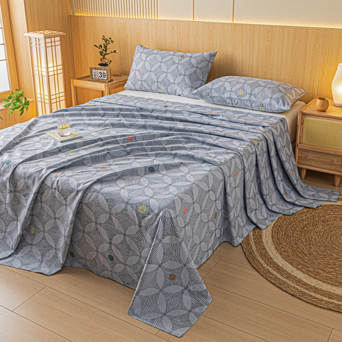 91家纺网 家纺一手货源 找家纺 鑫钰 2024新款全棉老粗布床单  梦旋律