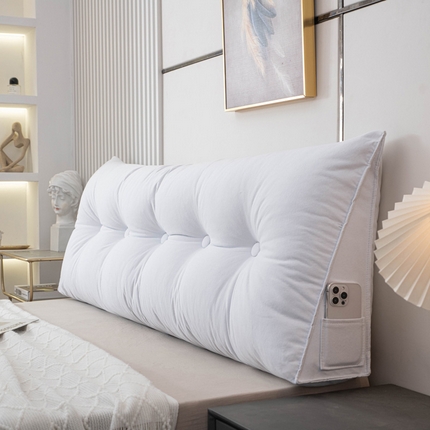 91家纺网 家纺一手货源 找家纺 （总）美达人 2024新款物珍珠棉亚麻床头靠垫三角靠背软包沙发靠枕