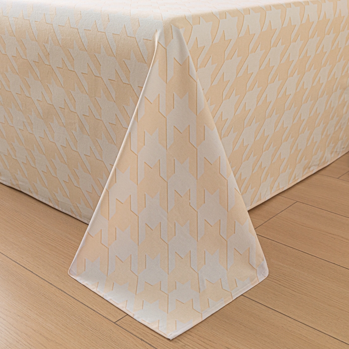 91家纺网 家纺一手货源 找家纺 鑫钰 2024新款全棉老粗布床单  千鸟格-米