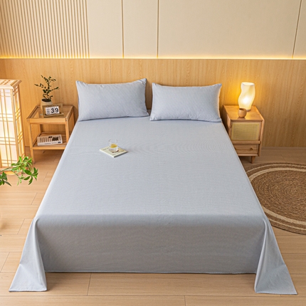鑫钰 2024新款全棉老粗布床单  莱卡-灰