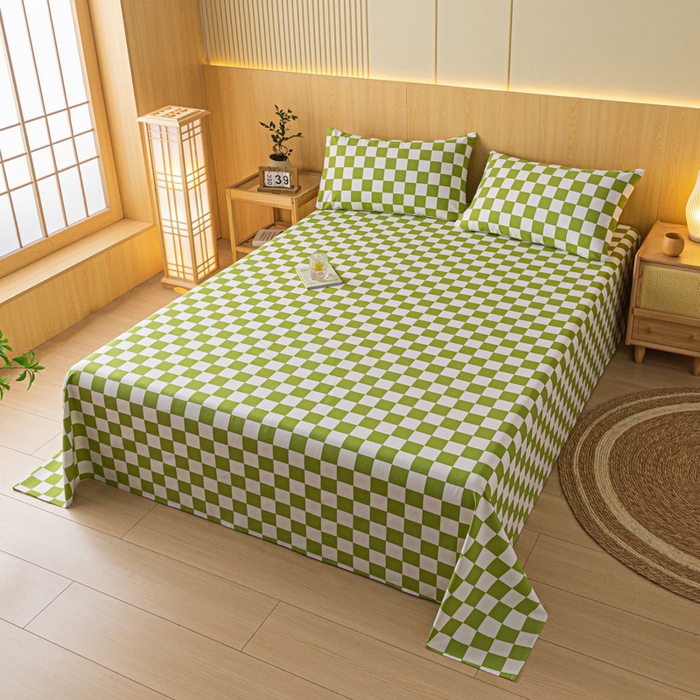 91家纺网 家纺一手货源 找家纺 鑫钰 2024新款全棉老粗布床单  菲颂-绿