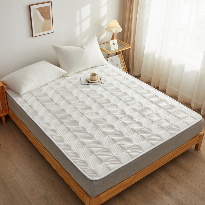 91家纺网 家纺一手货源 找家纺 祁恋婷家居 2024新款A类全棉夹棉床护垫 典雅白