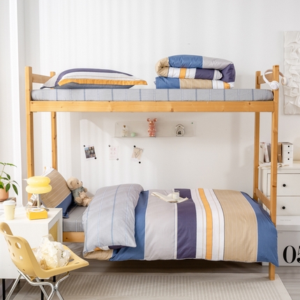 91家纺网 家纺一手货源 找家纺 （总）焱博家纺 2025新款13070全棉床笠款学生宿舍三件套