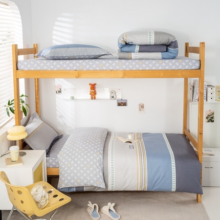 91家纺网 家纺一手货源 找家纺 （总）焱博家纺 2025新款13070全棉床笠款学生宿舍三件套