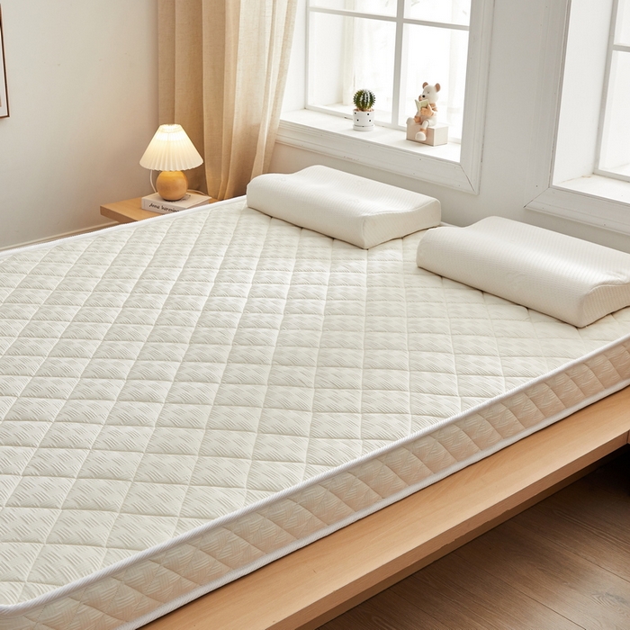 91家纺网 家纺一手货源 找家纺 祁恋婷家居 2024新款华夫格立体乳胶记忆棉床垫【床垫遮盖物】 象牙白 乳胶记忆棉款-9cm