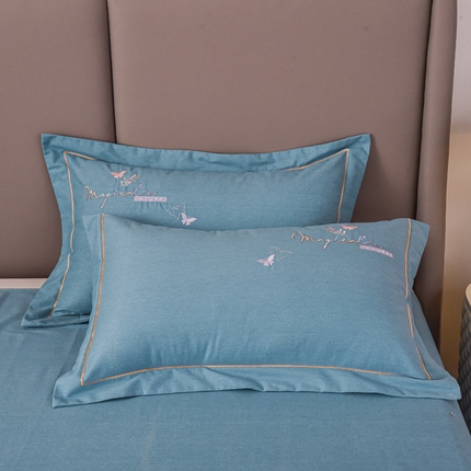 91家纺网 家纺一手货源 找家纺 （总）艾迪尚家纺 2025新款纯色生态磨毛绣花单枕套